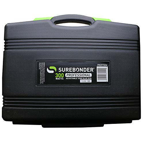 Surebonder 300 Watt Heavy Duty Hot Glue Gun, Adjusts 220F To 440F, Adjust Size Of Glue Beads - Uses Full Size 7/16" Sticks, 3 Nozzle Tips Incl. (Pro9700A) #TOP4