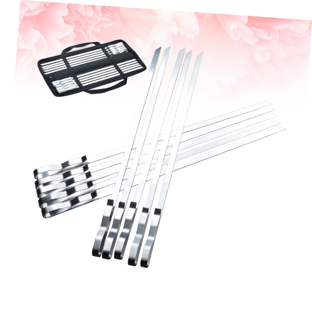 ibasenice 10piezas Pinchos Planos De Acero Inoxidable Brochetas Para Barbacoa De Brochetas Para Parrilla De Acero Inoxidable Para Asar Carne La Parrilla
