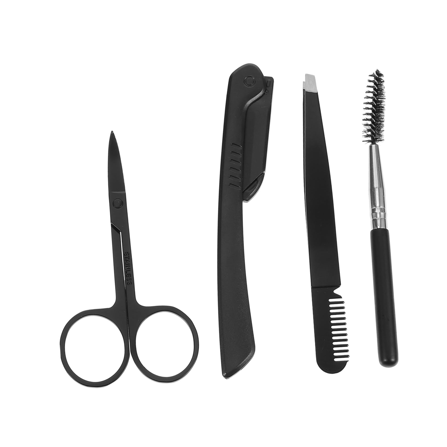 FOMIYES Complete Eyebrow Trimming Tool Kit Scissors Razor Tweezers Brush Easy Operation