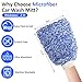Microfiber Car Wash Mitt, Car Sponge Wrapped in Soft, Plush Fiber Cloth Material, Holds Tons of Sudsy Water for Effective Washing, Lint Free, Scratch Free, for Cars, Motorcycles (Blue 2 pack)