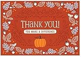 Hallmark Business (25 Pack) Thanksgiving Card (Make a Difference Pumpkin) for Employees, Staff and Volunteers, 5x7 Cards, Message Inside, Envelopes Included