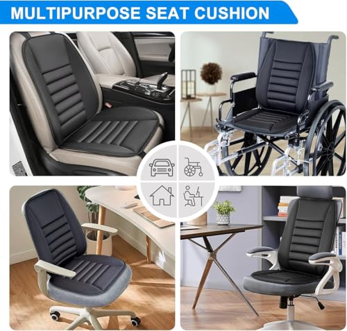 Image of Auto Oprema Car Seat Cushion with Lumbar Support Pillow: Enhanced Comfort Memory Foam Design for Pain Relief, Ideal for Drivers and Office Use - Ergonomic Lumbar Comfort for Long Sitting - Black