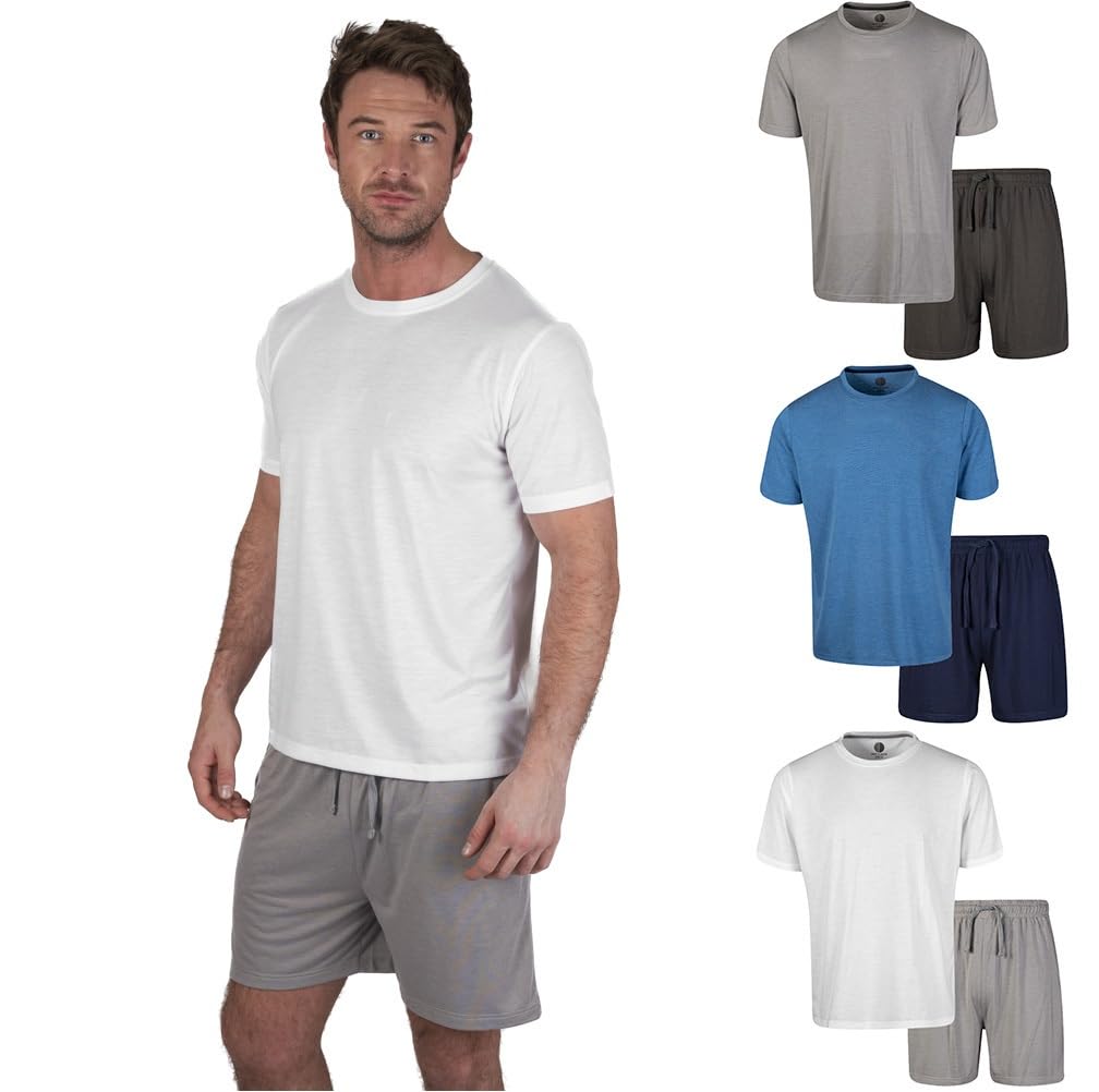 light & shade Mens Crew Neck T-Shirt Shorts Pants Pyjama Set-picture-31