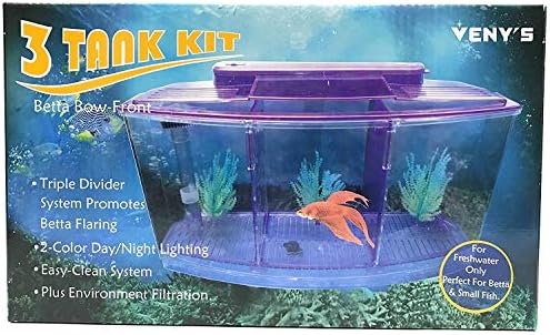 Fighter Fish Box Mini Betta/Fighter Fish Tank with Three compartments and 2 Color ...