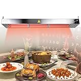 Aocay Wärmelampe Küche Gastro, Edelstahl Wärmebrücke Essen mit Drehknopf-Temperaturregelung, Hängende Wärmelampe Küche für Speisen, Partys und Buffets, Einstellbare Temperatur 30-85℃(1,90cm)
