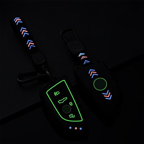 Miniatura 4 de Funda para llavero de ABS esmerilado con botón luminoso para BMW 2 5 6 7 Series X1 X2 X3 X5 X6 con llavero