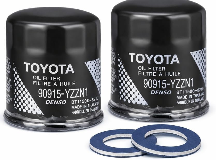 DIINGO Premium oil Drain Plug Washer Bundle with Genuine OEM Engine Oil Filter 90915-YZZN1 Same as 90915-YZZF2 Compatible with Toyota (2PAIR)