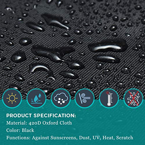 Wes Black Waterproof Heavy Log Splitter Cover - 83” X45” X39” Compatible Log Splitters For 15-37-Ton，Weather-Resistant Storage Cover #TOP3