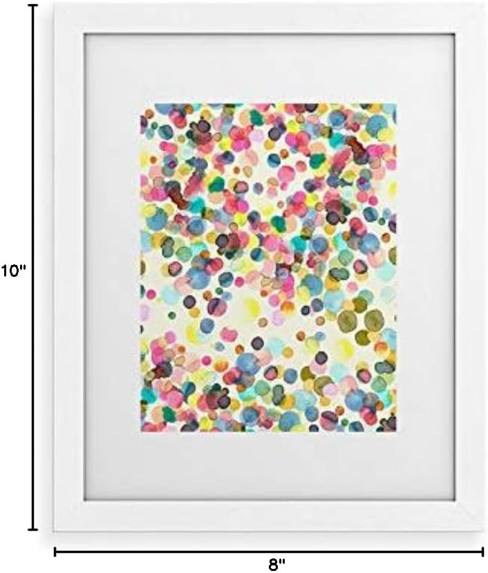 Deny Designs Ninola Designs Framed Art Print, White Classic (8" x 10"), Color Dots Watercolor
