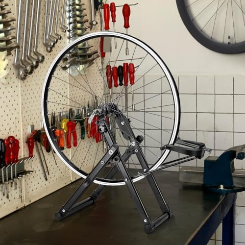 Miniatura 9 de Soporte Truing, soporte de tronzado de ruedas, soporte de mantenimiento de ruedas de neumáticos, soporte plegable para neumáticos mecánico para el