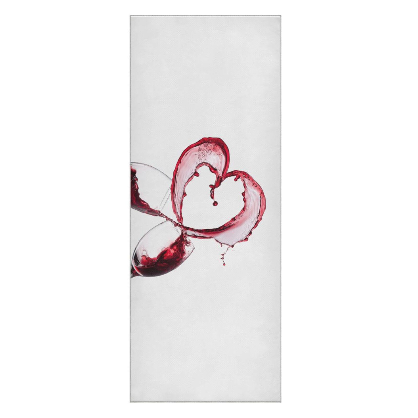 Fygkptb Two Red Wine Glasses with Heart Over White Background Yoga Towel Non Slip Yoga Mat Cloth Foldable Yoga Towel Sweat Absorbent Yoga Towel with Storage Mesh Bag 73 x 27 inch