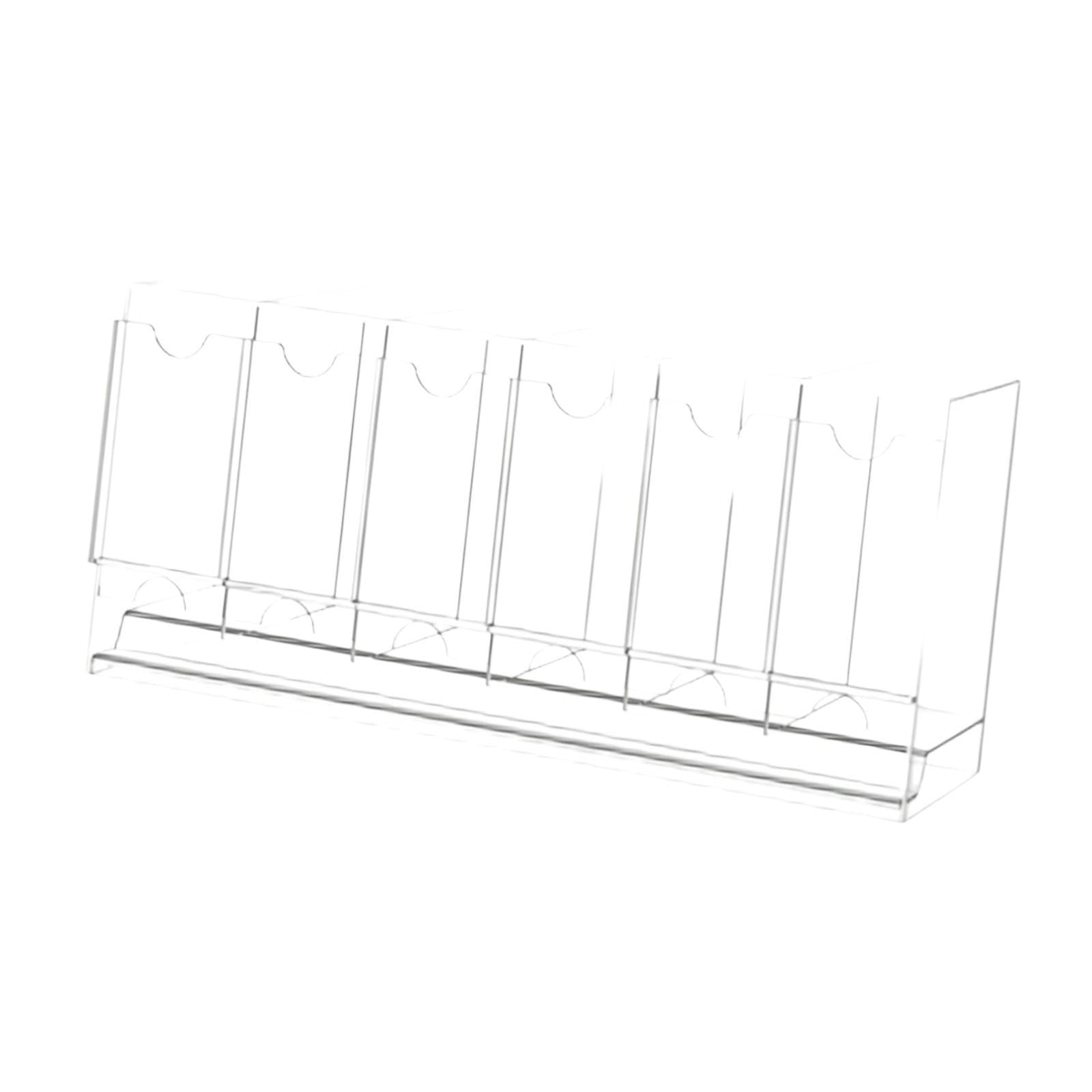 Distributeur de Boosters Organiseur Cartes Boîte Rangement Vitrine Présentoir Acrylique Rigide Dos Ouvert avec Cloisons pour Bureau Étagè, Transparent, 6 Emplacements
