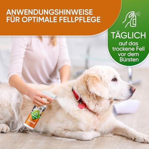 Hundepflege 500ml Fellspray Omega-3-6-9 Leinöl Glanz Kämmbarkeit biologisch abbaubar  
Hundepflege 500ml Fellspray Mikro