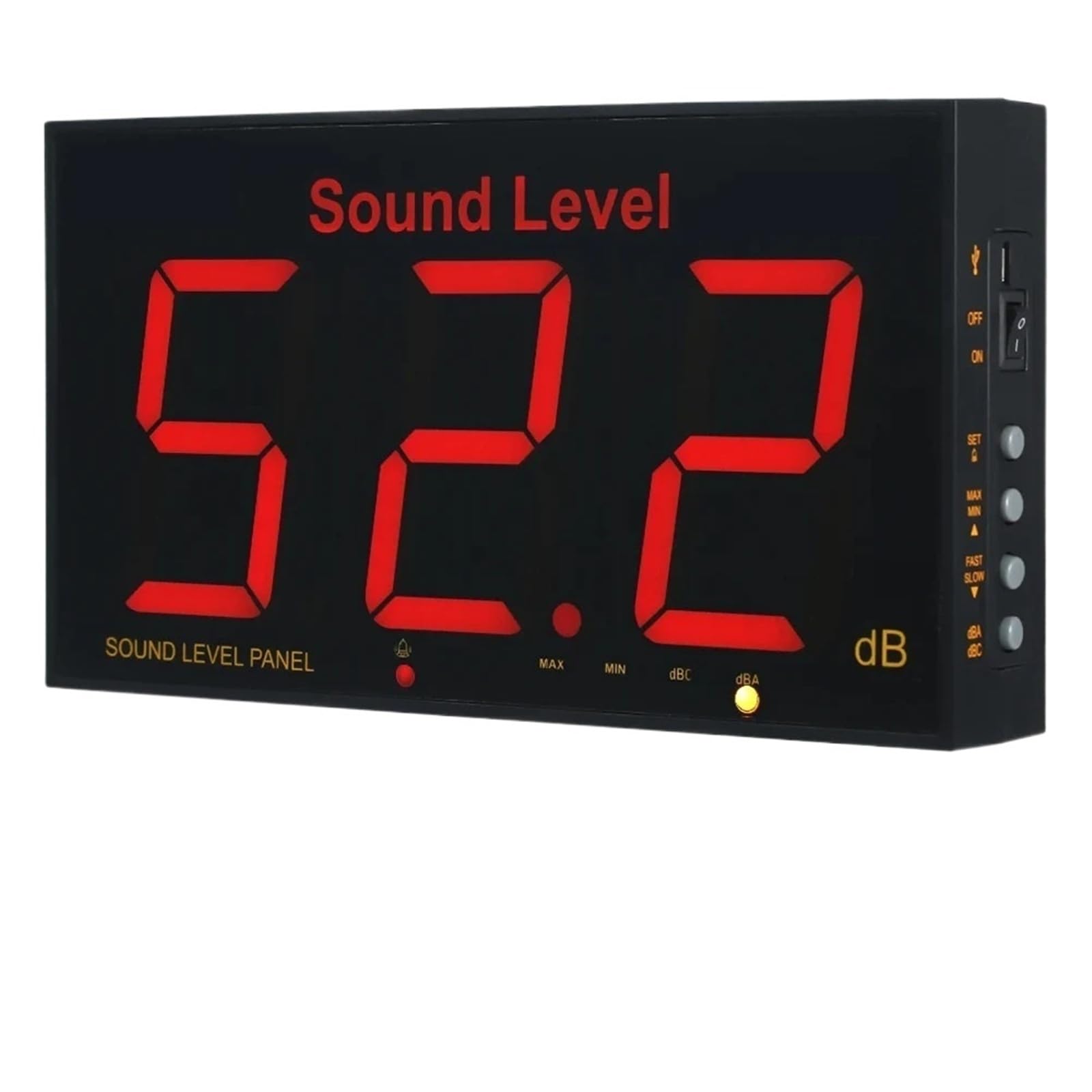 Medidor de nivel de sonido, Medidor de nivel sonido con pantalla LCD grande, medidor digital pared, ruido, comprobador monitoreo