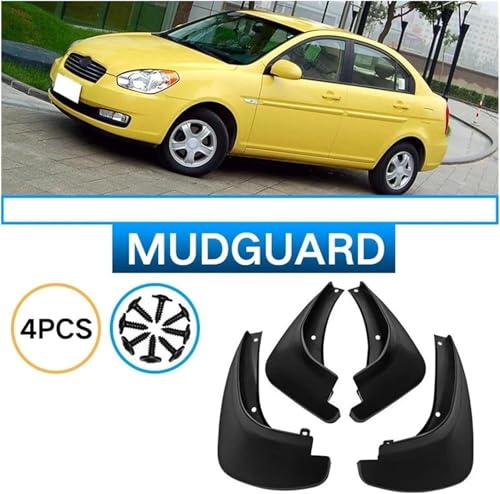 Guardabarros para Hyundai Accent: kit de 4 piezas con protector contra salpicaduras 4