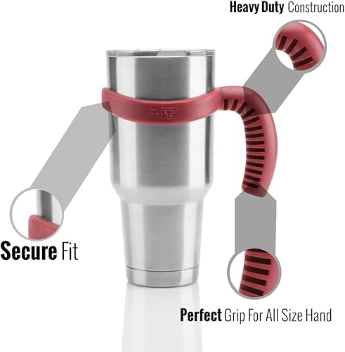 Miniatura 3 de Mango para taza, 18 colores, disponible para tazas de 30 onzas o 20 onzas, sin BPA de F-32, Divine Wine