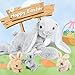 MorisMos Grau Kaninchen Hase Kuscheltier XXL, 60cm Riesen hase Plüschtier mit 3 Baby im Bauch, Groß Kaninchen XXL Stofftier Weich Spielzeug, Ostern Geburtstag Weihnachten Geschenk für Kinder