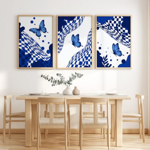 Impression sur toile bleu abstrait 20x30 cm - Décoration murale moderne et grand poster de couloir - 6