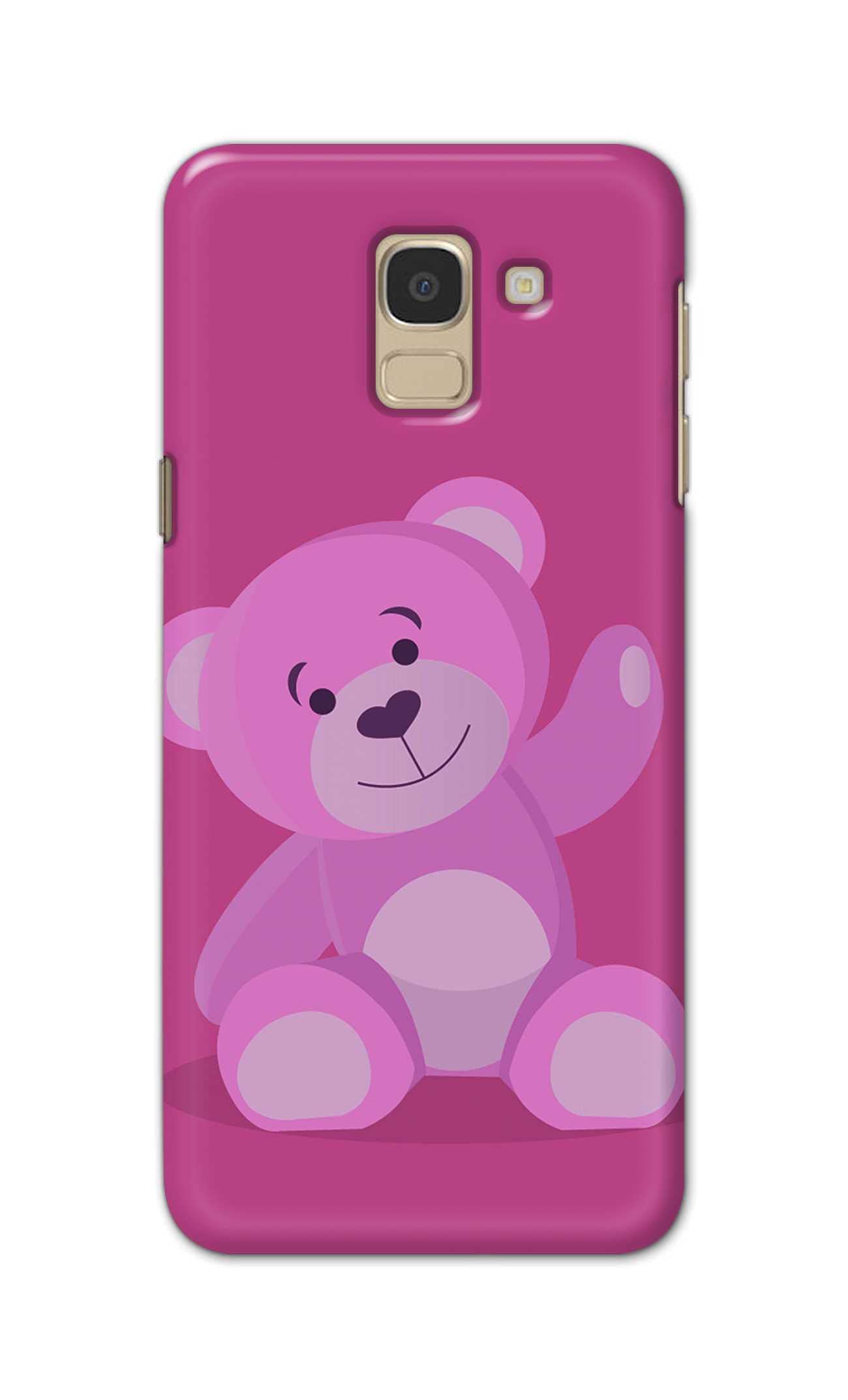 PRINTFIDAA Teddy Bear Waving Hand Printed Designer Hard Case for Samsung Galaxy J6 (2018) (5.6") / Samsung On 6 (2018), J600F / DS Back Cover -(ZO) TEJ1005