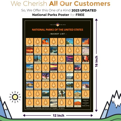 Large Scratch Off Map Of United States + All 63 Us National Parks Scratch Off Map - 50 Landmarks & Flags - Detailed Usa Scratch Off Map Wall Poster + Full Travel Map Kit - Deluxe Gift For Travelers #TOP2