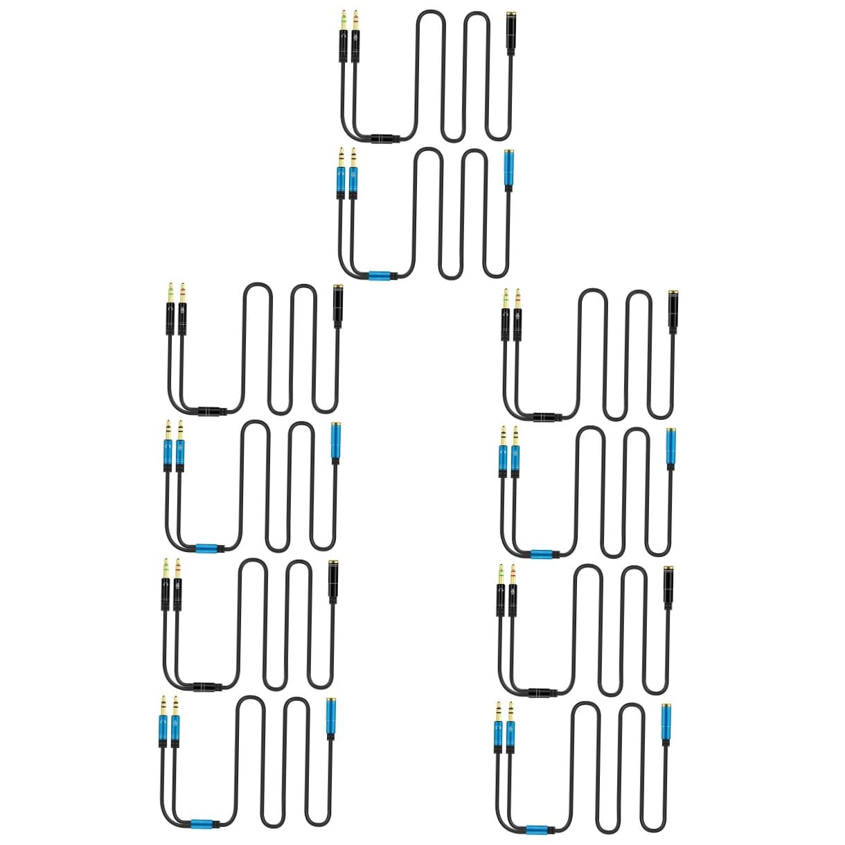 Uonlytech 5 Set Di Cavi Splitter Audio Y Per Microfono Con Prestazioni Stabili Facile Installazione Per Computer Desktop E Laptop 2 Pezzi * 5