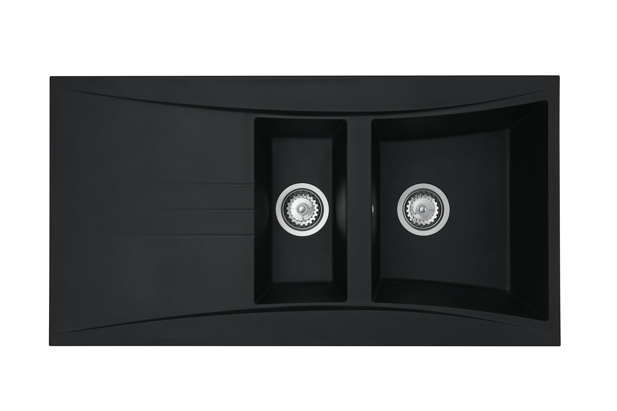 B&Q -  Sev150Bl 1.5 Bowl Composite Reversible Black Kitchen Sink 1000X530mm