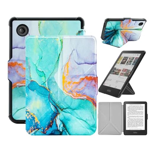 Case Compatible with 6" Kobo Clara Colour(Model N367, 2024)/Clara BW (Model N365, 2024)/Clara 2E (Model N506, 2022), Includes a Screen Protector - Premium PU Leather Cover with Auto Sleep/Wake