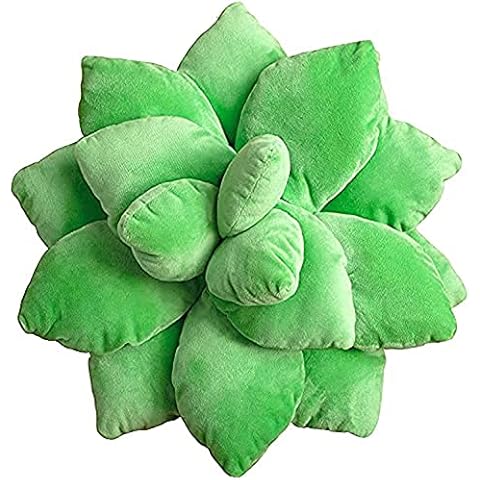 Skyearman 3D Succulents Cactus Pillow Plant Leaf Shaped Plush Pillow Decorative Throw Pillow for Home Decor (Grass Green, 10 inches) Cover