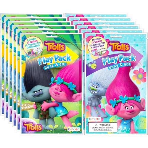 Image of Bundle of 12 Trolls Grab & Go Play Packs