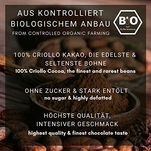BioNutra® Bio Cacao Poeder | Biologisch Mager Cacaopoeder | Slechts 11% Vet | Gemalen van Criollo-bonen | Zonder Suiker… - Afbeelding 3