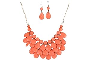 Elegant Coral Symphony Statement Necklace