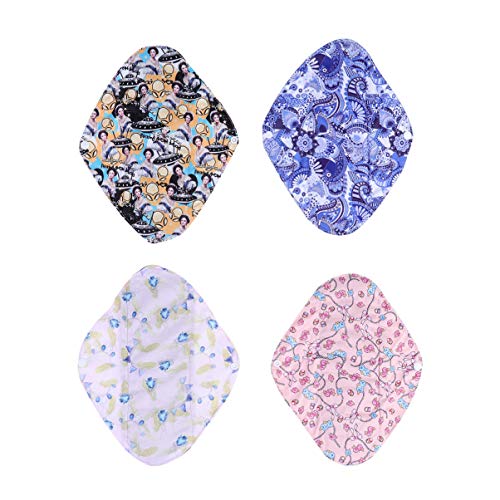 FRCOLOR 4 Piezas Compresas Sanitarias Lavables Bambú Menstruación Compresas Menstruales Reutilizables Femenina