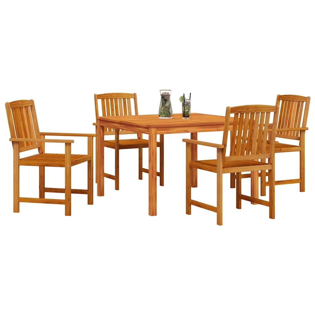 vidaXL Set da Pranzo per Giardino 5 pcs Marrone, Set da giardino e terrazza, in legno di acacia rustico, mobile da esterno, beige, per patio e pranzo all'aperto