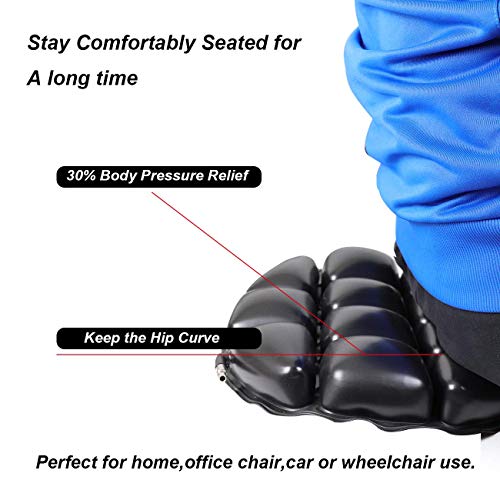 AUFER 15" x 14" Motorcycle Seat Cushion Cruiser Air Cushion Pad for Comfortable Traveling Pressure Relief Durable Fabric For most Motorcycle car Home Office etc.