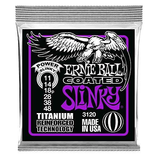 Ernie Ball, Power Slinky Coated Titanium Rps, Corde Per Chitarra Elettrica, Diametro 11-48