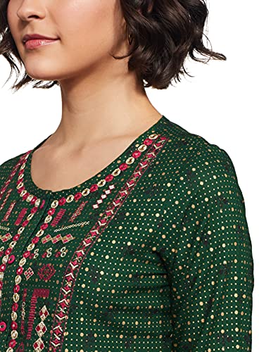 Image of Easybuy Women's Regular Kurta (PA21VI06FE Olive Green M)