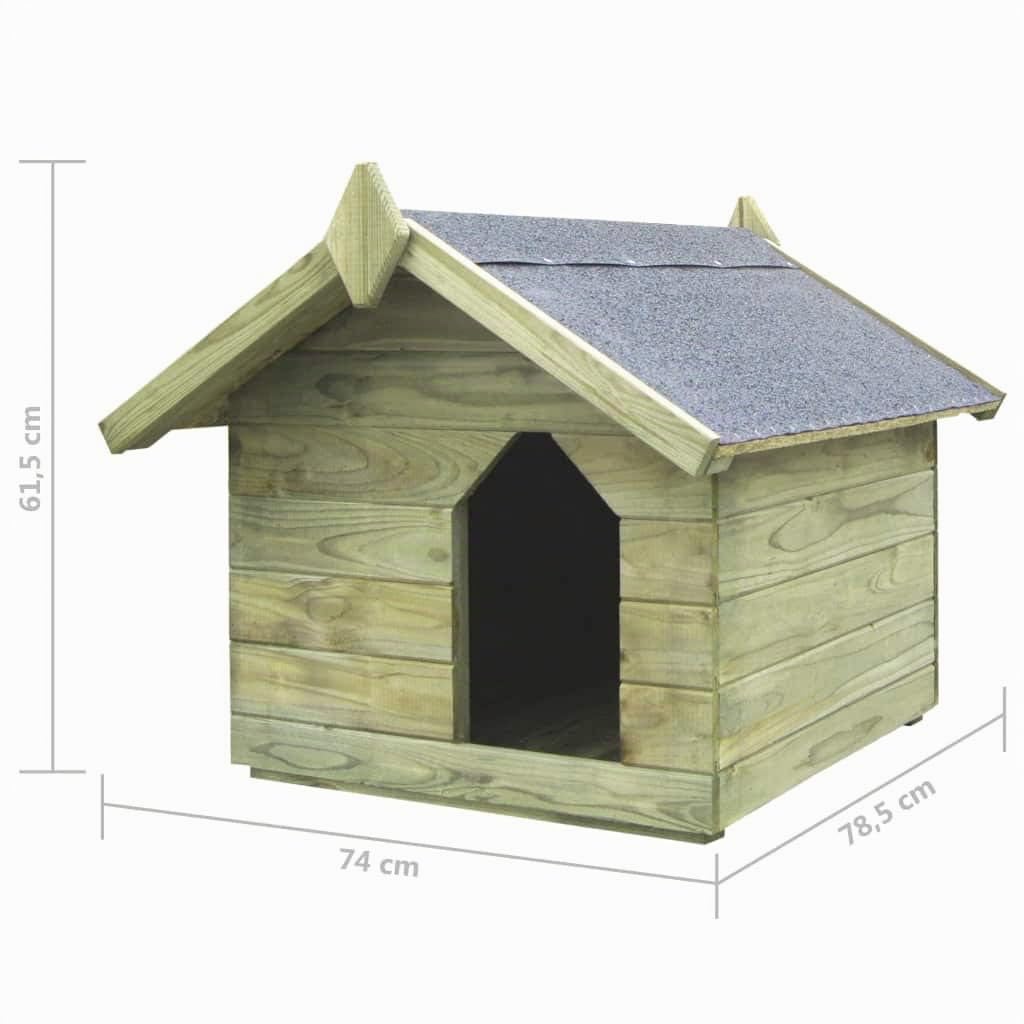 Festnight Cuccia per Cane da Esterno con Tetto Apribile Cuccia Casetta per Animali in Legno di Pino impregnato 74 x 78,5 x 61,5 cm Canile Villa per Cani
