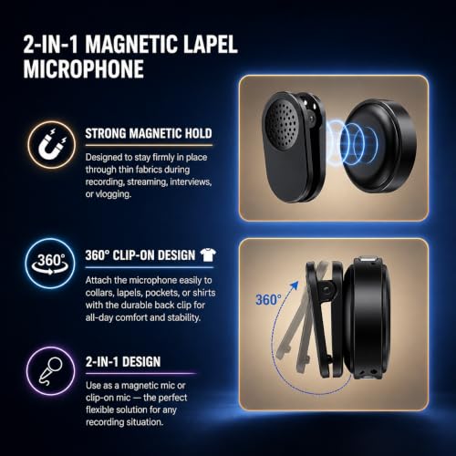 Image of Fire turtle Q-8 Dual Wireless Lavalier Microphone for Camera, Android & iPhone, 2.4GHz Stable Transmission, Noise Cancellation, Plug & Play Mic for YouTube, Vlogging & Interviews