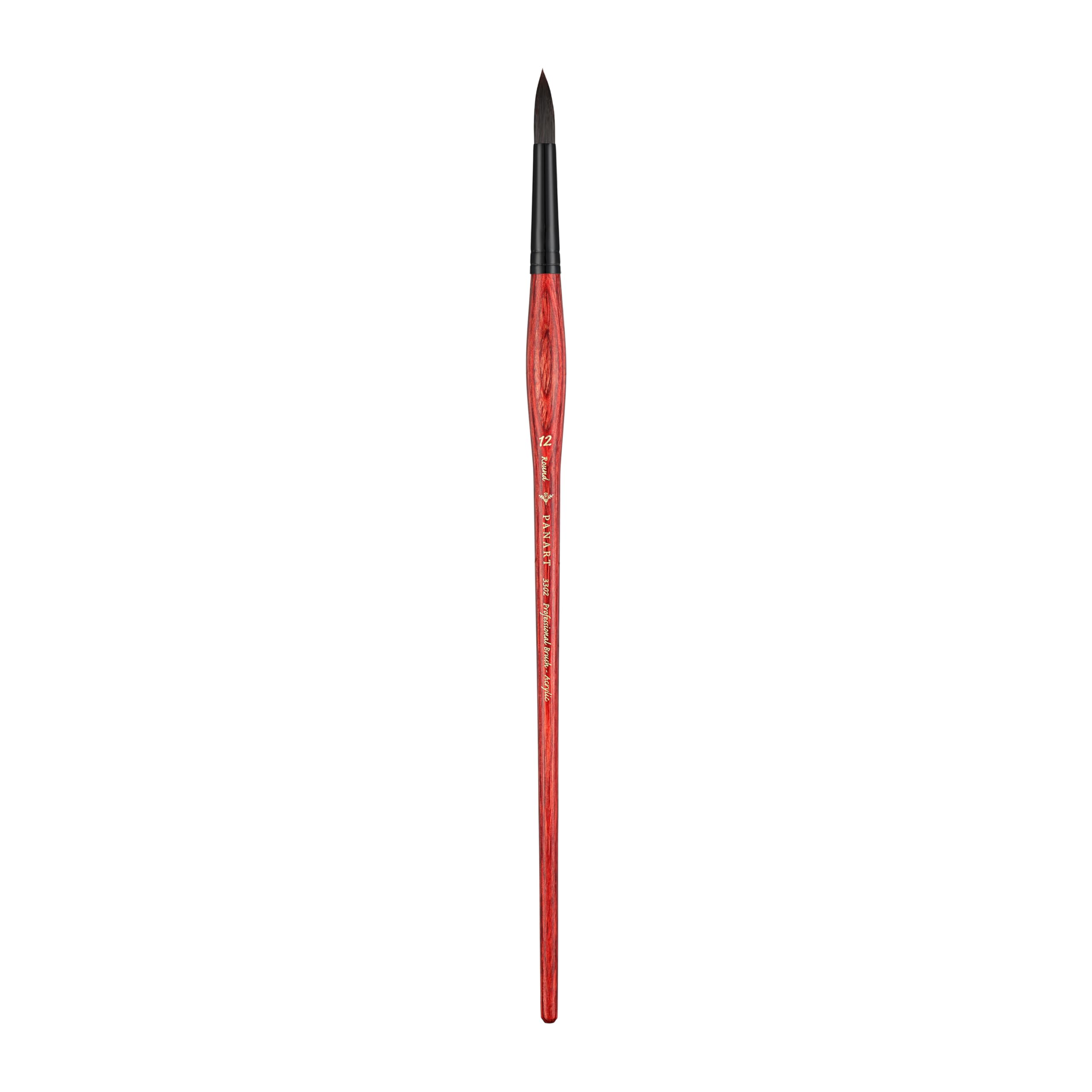 Pan Art Synthetic Fibre Round No. 12 – Detail & Wash Brush for Acrylics – Professional Artist Quality Paintbrush for Fine Art, Craft & Illustration – 1 Unit