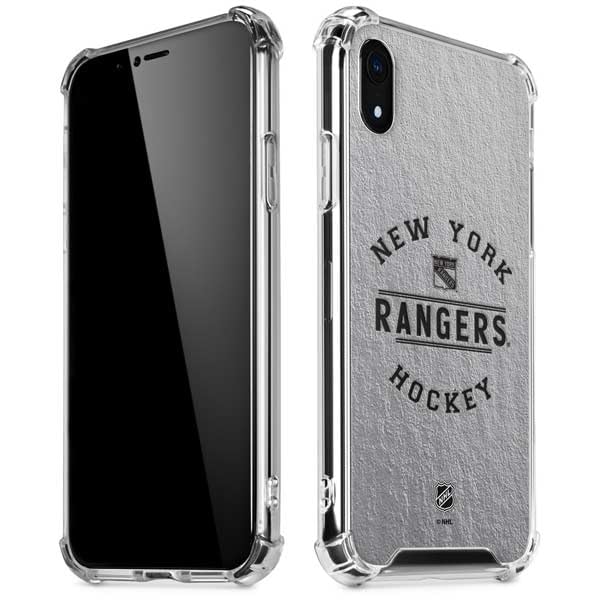Skinit Clear Phone Case Compatible with iPhone XR - Officially Licensed NHL New York Rangers Black Text Design