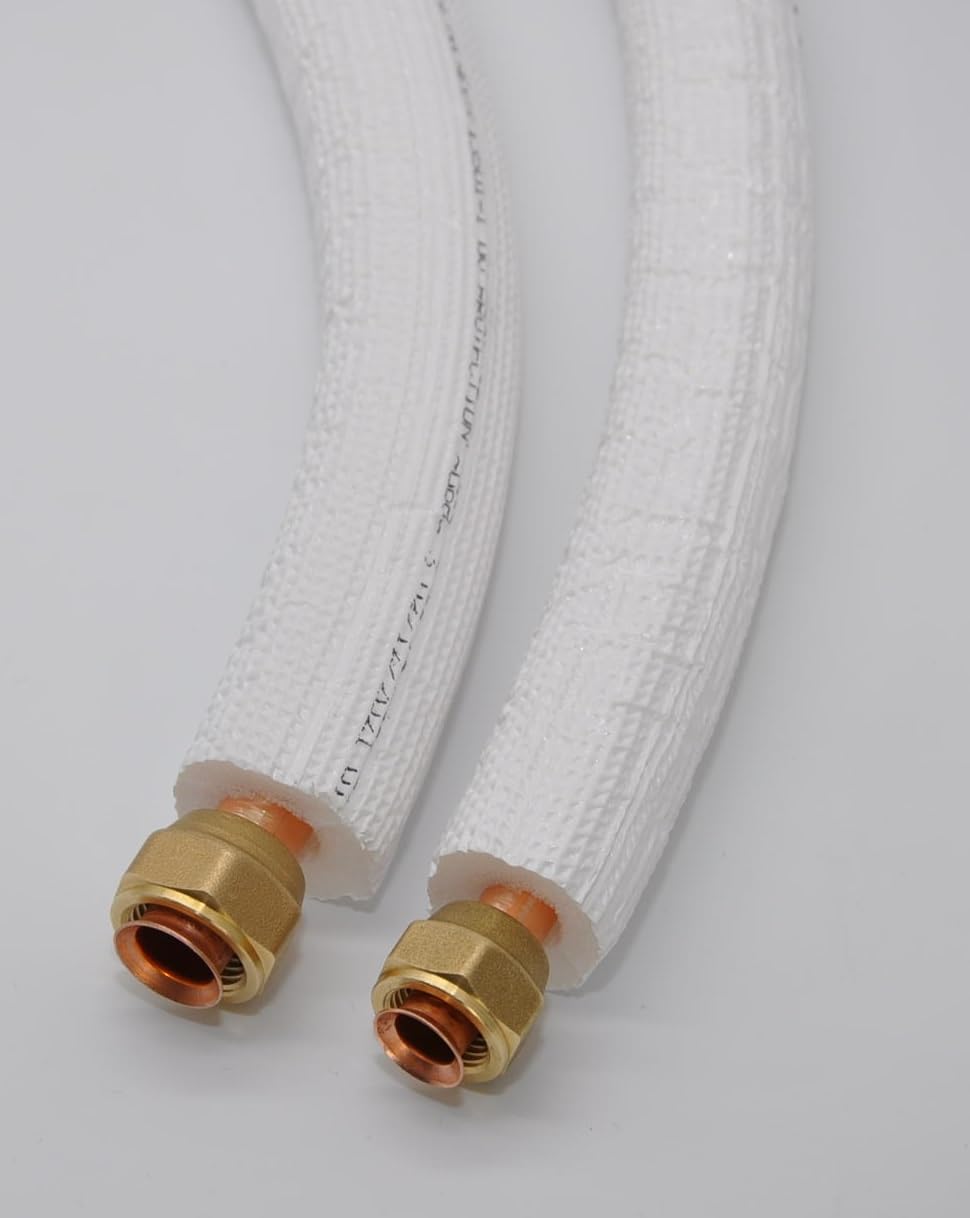 SYSTERM Kältemittelleitung Kupferrohr Isoliert 1/4" + 1/2" 2m R32 R410A R407C