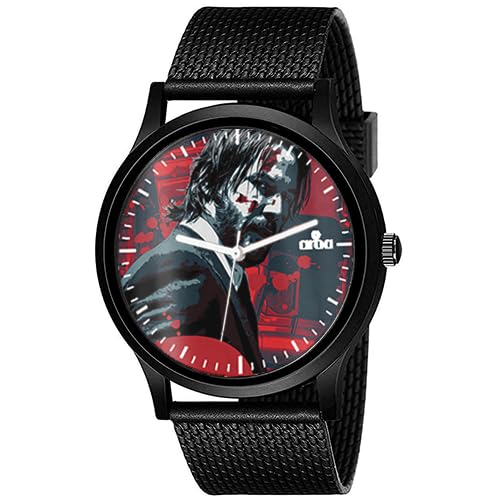 AROA Watch New Watch for John Wick Guns and Blood Model : 764 Black Metal Type Analog Black Strap Watch Red Dial for Men Stylish Watch for Boys (B0C8DJWFH6) Amazon Price History, Amazon Price Tracker