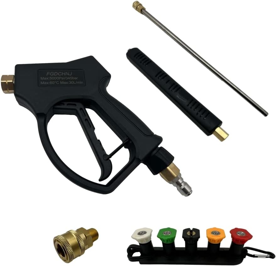 FGDCHNJ Pressure Washer Gun, 5000 PSI Extension Wand, 5pc