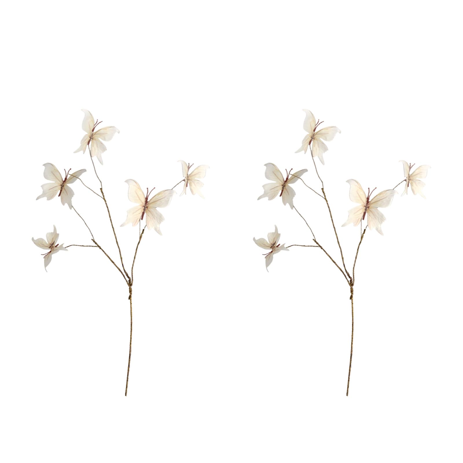 Tsophreniq Of 2 Artificial Butterfly Flowers Wedding Party Home Decoration Faux Branch for Indoor and Outdoor Arrangements Faux Flowers
