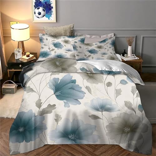 Housse de couette fleurie 260x220 cm en microfibre douce - 6