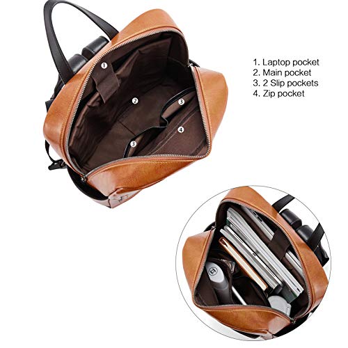 BOSTANTEN Leren rugzak voor dames, schoolrugzak, 14 inch laptoprugzak, dagrugzak, casual rugzak, dagrugzak - Image 4