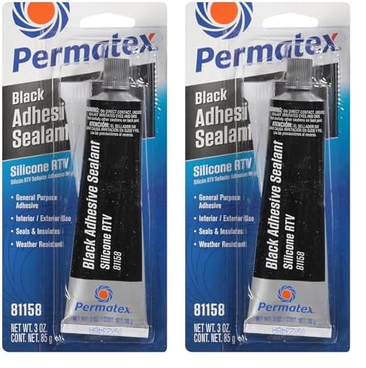 Permatex81158 Black Silicone Adhesive Sealant, 3 oz. Tube, Pack of 2