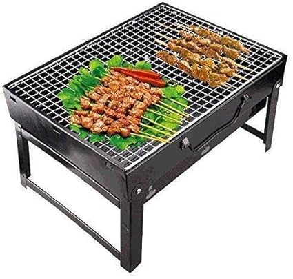 Zinza Folding & Portable Outdoor Barbeque Grill Toaster Charcoal BBQ Grill Oven Black Carbon Steel