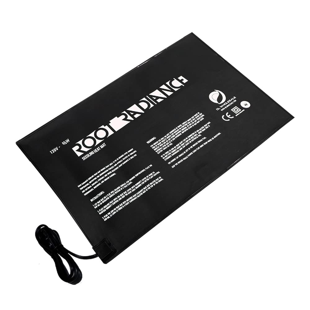 Root Radiance Seedling Heat Mat Pad 20'' x 20.75'' for Plant Seed Starting, Indoor Germination Supplies Black, Small