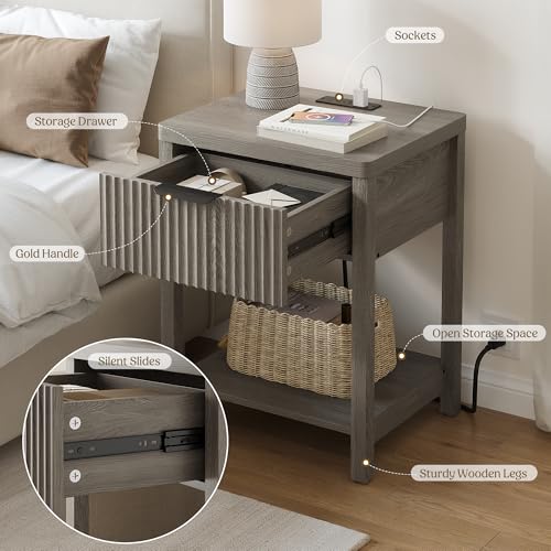 Modern Fluted 3 Piece Bedroom Set With Dresser and Nightstand - Image 3